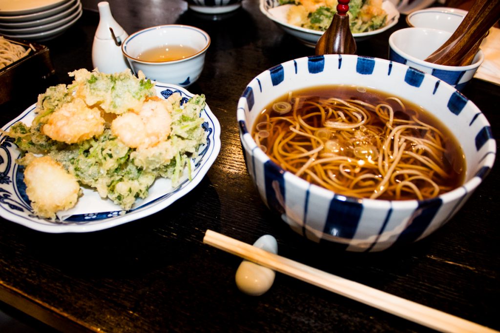 tempura with soba noodles